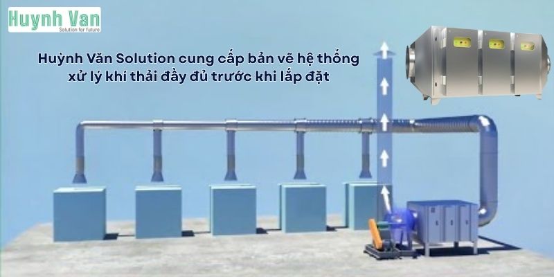 Huỳnh Văn Solution cung cấp bản vẽ hệ thống xử lý khí thải đầy đủ trước khi lắp đặt