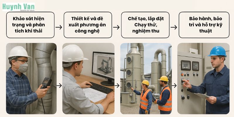 Quy trình thiết kế lắp đặt hệ thống xử lý khí thải chuyên nghiệp