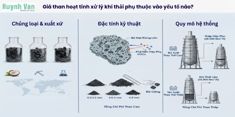 Giá than hoạt tính xử lý khí thải phụ thuộc vào yếu tố nào?