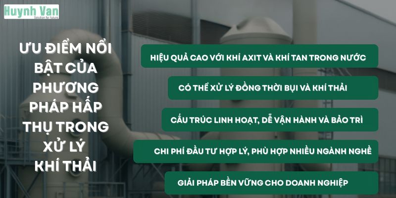 Ưu điểm nổi bật của phương pháp hấp thụ trong xử lý khí thải