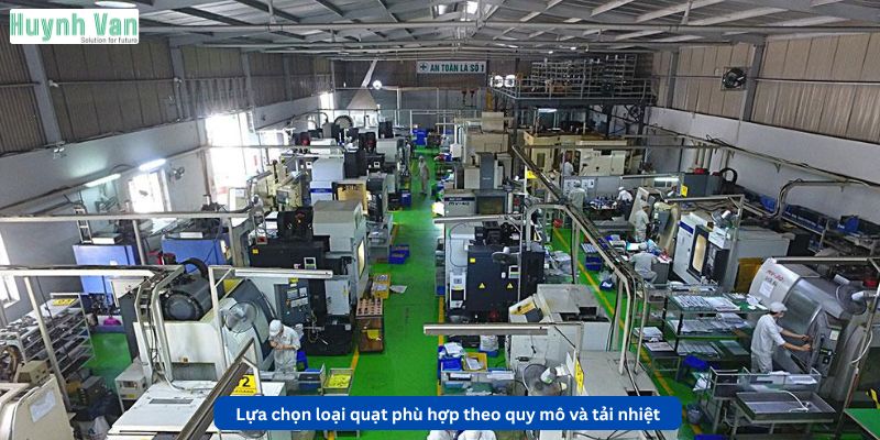 Lựa chọn loại quạt phù hợp theo quy mô và tải nhiệt xưởng cơ khí