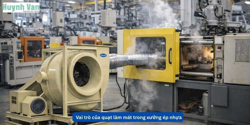 Vai trò của quạt làm mát trong xưởng ép nhựa